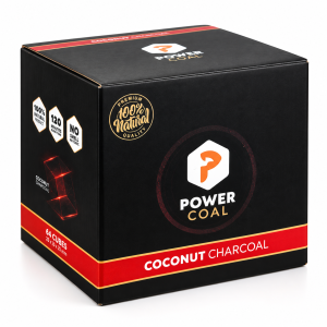 PowerCoal Shishakohle Premium Naturkohle Kokos Cube 26'er, 64 Stück 4 kg