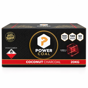 PowerCoal Shishakohle Premium Naturkohle Kokos Cube 26'er, 64 Stück 20 kg
