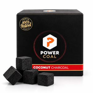 PowerCoal Shishakohle Premium Naturkohle Kokos Cube 26'er, 64 Stück 4 kg