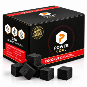 PowerCoal Shishakohle Premium Naturkohle Kokos Cube 27'er, 54 Stück 10 kg