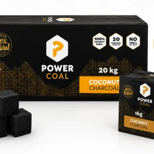 Power Coal Shisha Kohle 20kg Premium Kokoskohle 31mm 20x1kg 36 Würfel Naturkohle