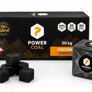 Power Coal Shisha Kohle 20kg Premium Kokoskohle 26mm 20x1kg 64 Würfel Naturkohle